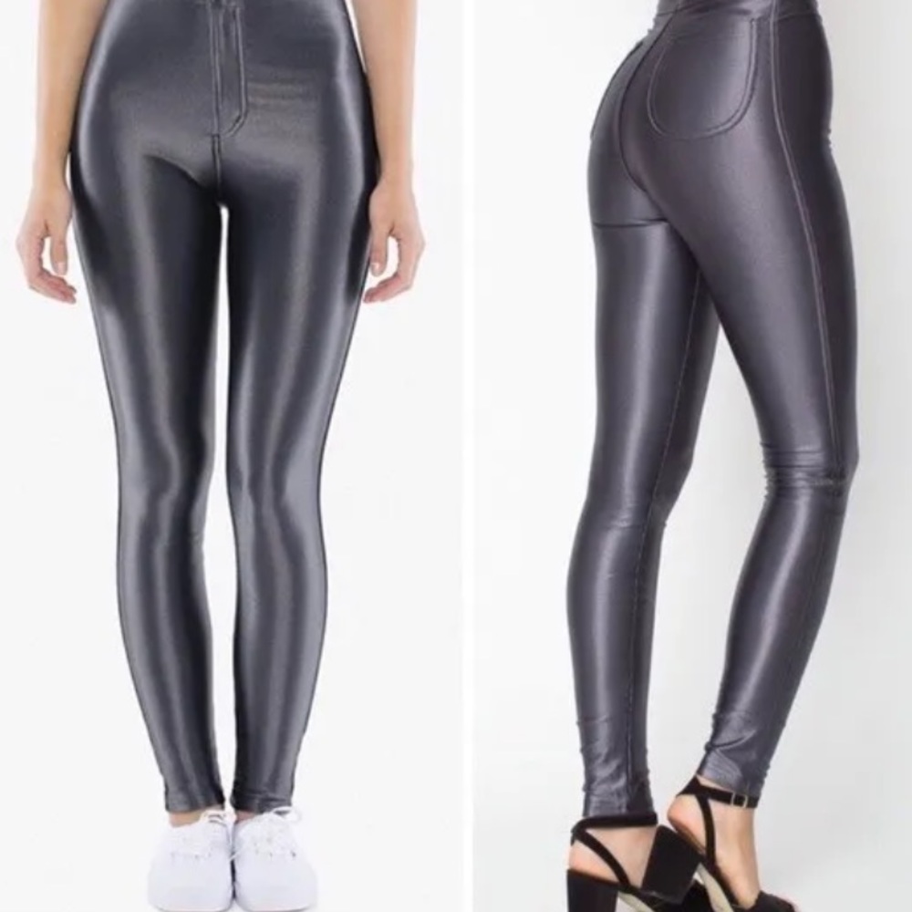 AMERICAN APPAREL Y2K Black Disco Pants size Large